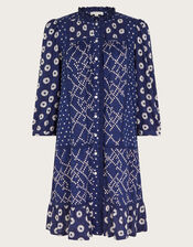 Cindy Print Jersey Dress, Blue (BLUE), large