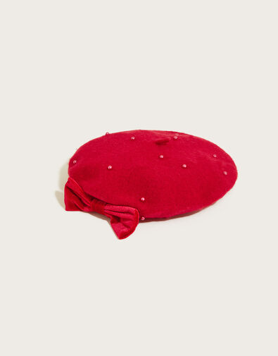 Emily Pearl Beret, Red (RED), large