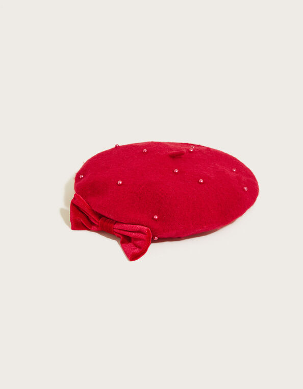Emily Pearl Beret, Red (RED), large
