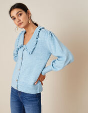 Cosy Collar Cardigan, Blue (BLUE), large