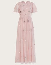 Catherine Embellished Shorter Length Dress , Pink (BLUSH), large