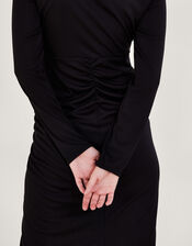 Toria Trim Long Sleeve Dress, Black (BLACK), large