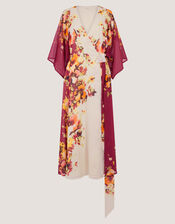Parrie Floral Midi Wrap Dress, Cream (CREAM), large