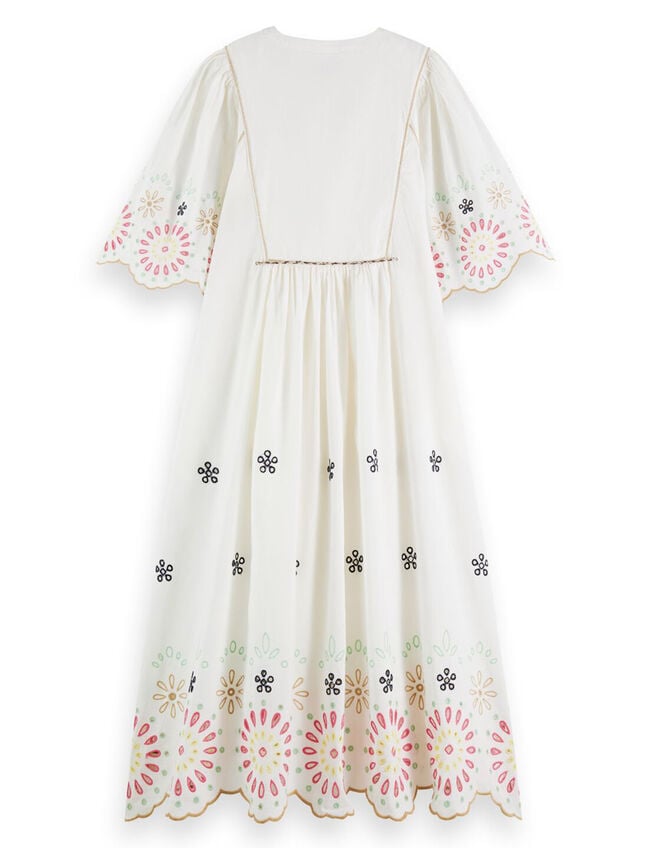Scotch and Soda Broderie Maxi Dress, White (WHITE), large