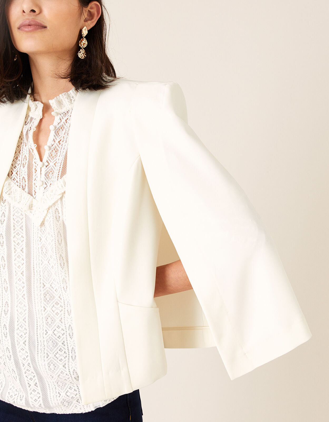 Ivory cape jacket outlet
