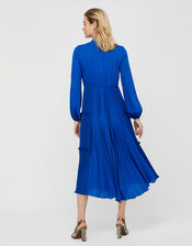 Kate Pleat Tiered Midi Dress, Blue (COBALT), large