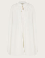 Charlotte Embroidered Dress and Cape, Ivory (IVORY), large