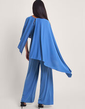 Delia Drape Jumpsuit, Blue (BLUE), large