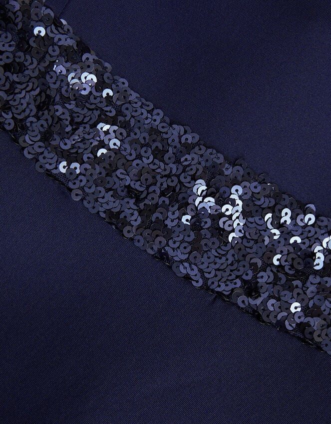 Sequin Scuba Prom Dress, Blue (NAVY), large