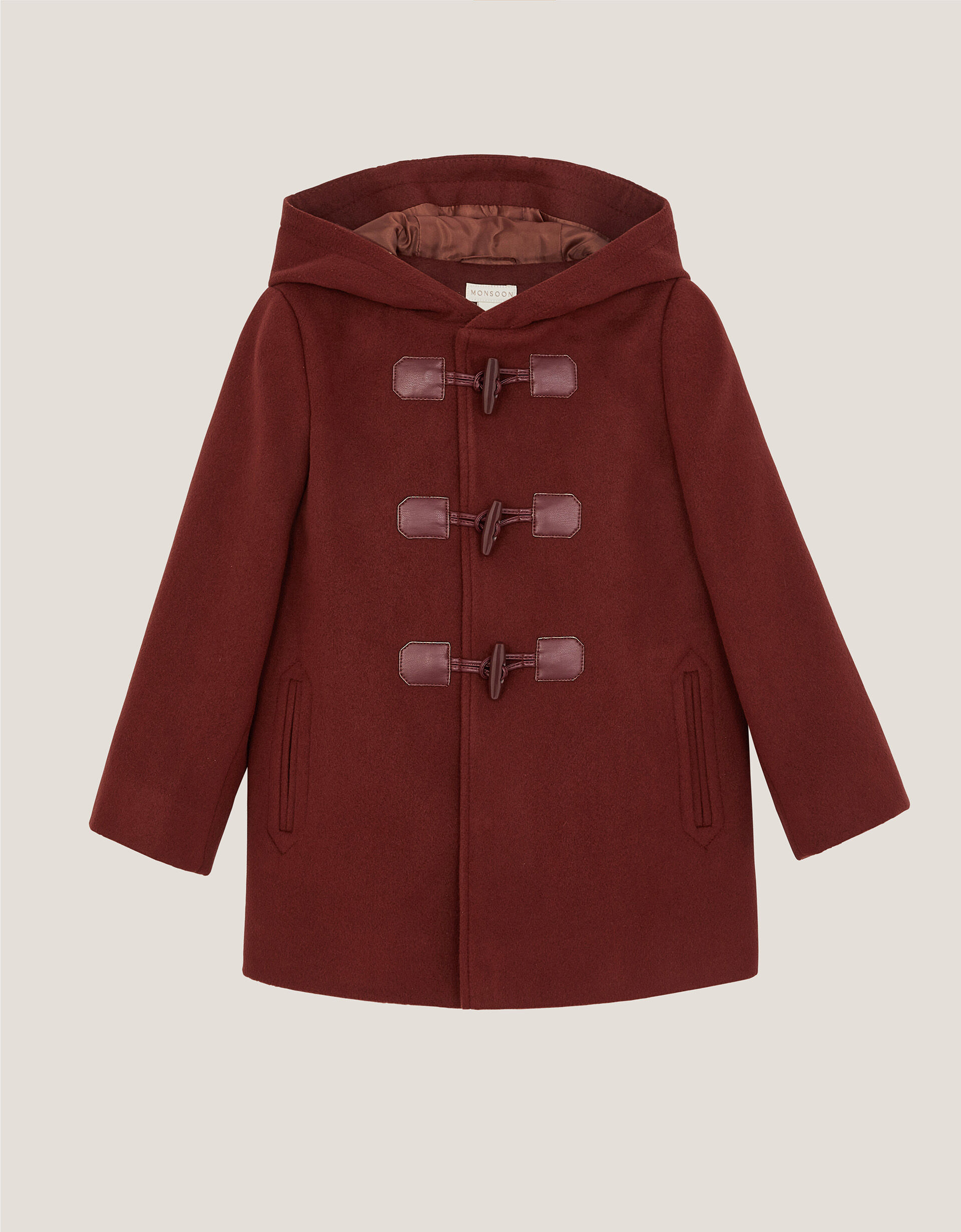 Hooded Duffle Coat Brown