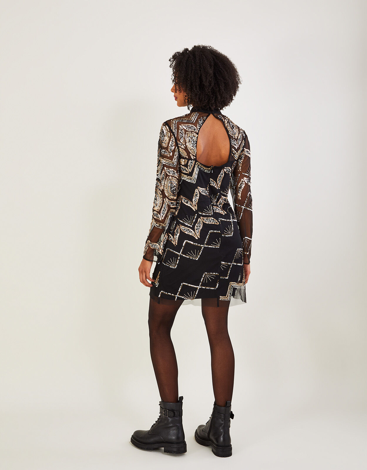 Finnley Embellished Tunic Dress Black