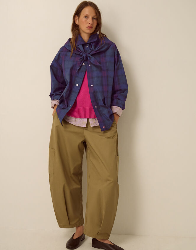 Elfie Check Print Jacket, Blue (NAVY), large