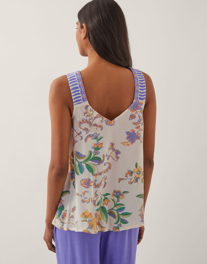 Kaia Floral Print Cami Top, Ivory (IVORY), large