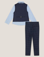 Oliver Check 4-Piece Suit, Blue (NAVY), large