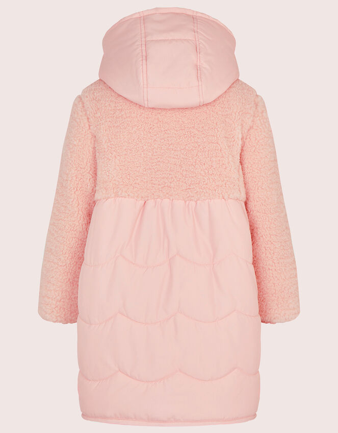Borg Scallop Coat, Pink (PALE PINK), large
