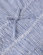 Stripe Short Sleeve Jumpsuit, Blue (BLUE), large