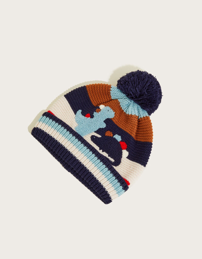 Ryan and Friends Boucle Dinosaur Beanie Hat, Cream (CREAM), large