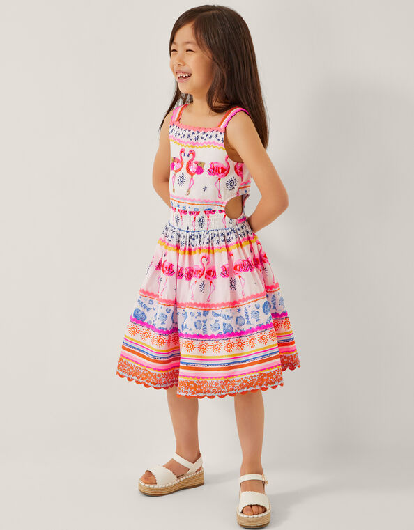 Sequin Embellished Flamingo Dress, Multi (MULTI), large