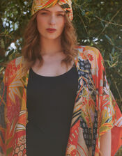 One Hundred Stars Fan Print Kimono, , large