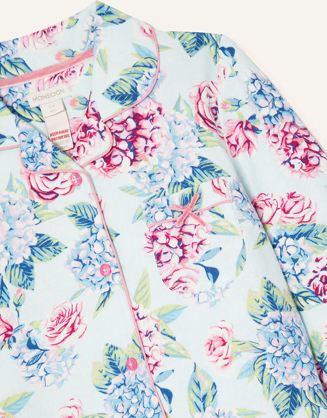 Elle Floral Pyjama Set, Blue (AQUA), large