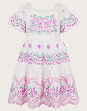 Floral Broderie Dress, Purple (LILAC), large