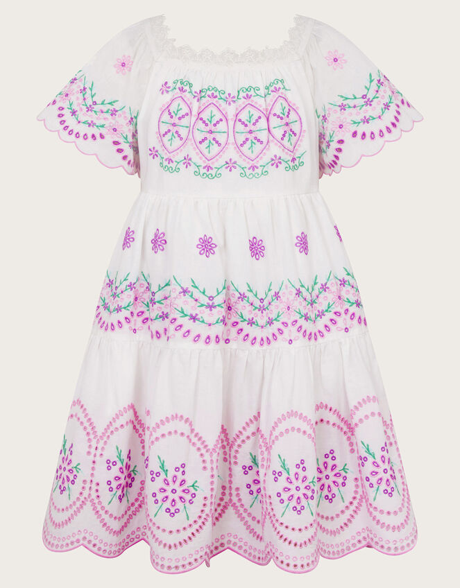 Floral Broderie Dress, Purple (LILAC), large