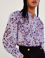 Blossom Pin Tuck Blouse in Sustainable Viscose, Purple (LILAC), large