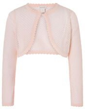 Gracie Shimmer Cropped Cardigan, Pink (PINK), large
