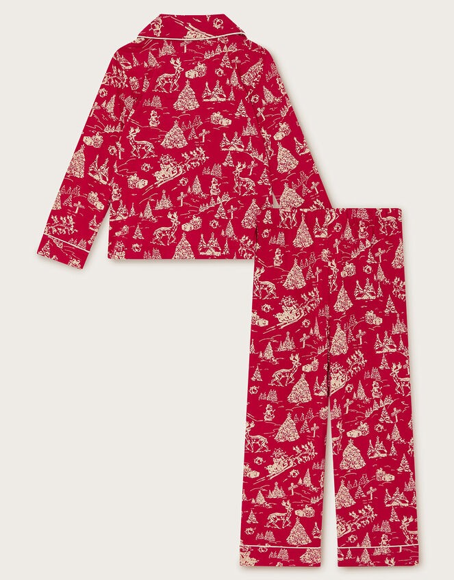 Christmas Print Long Pyjamas Set, Red (RED), large