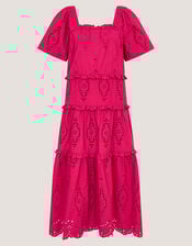 Brooke Cutwork Midi Dress, Pink (PINK), large