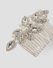 Floral Embellished Hair Comb Clip, , large