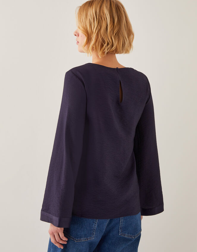 Fearne Long Sleeve Floral Top, Blue (NAVY), large