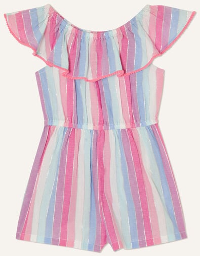 Stripe Frill Playsuit, Pink (PINK), large