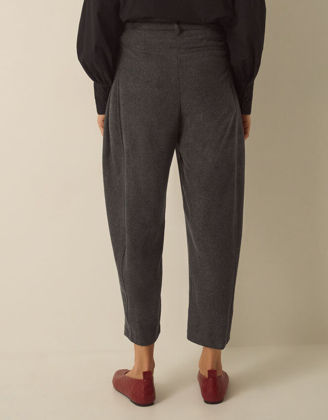 Orla High Waisted Barrel Leg Trousers, Grey (CHARCOAL), large