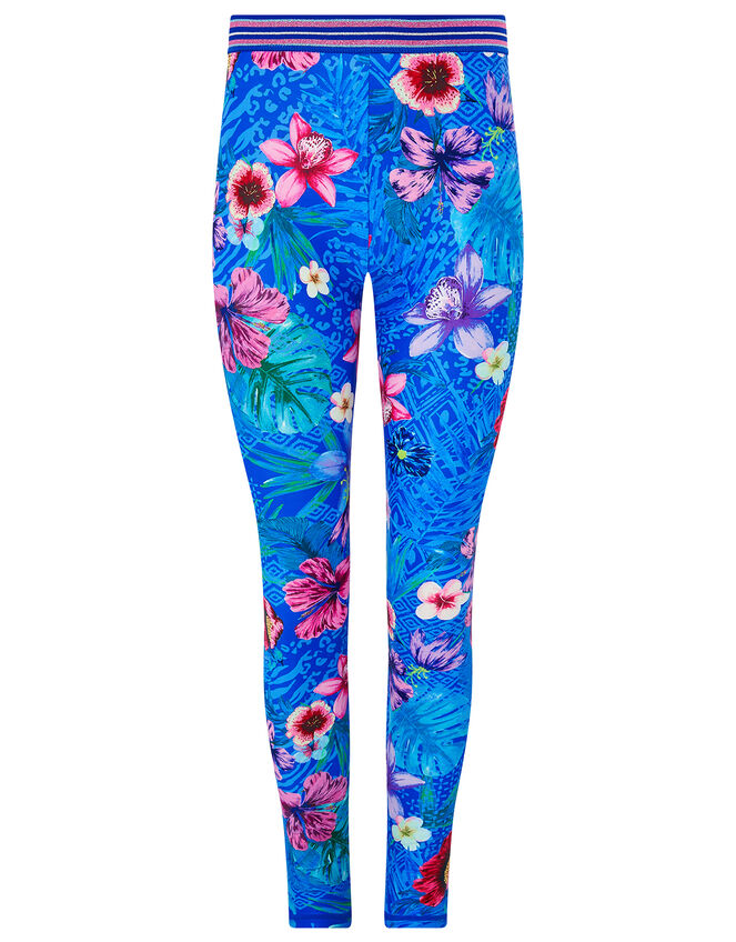 Tikoto Floral Leggings, Blue (BLUE), large