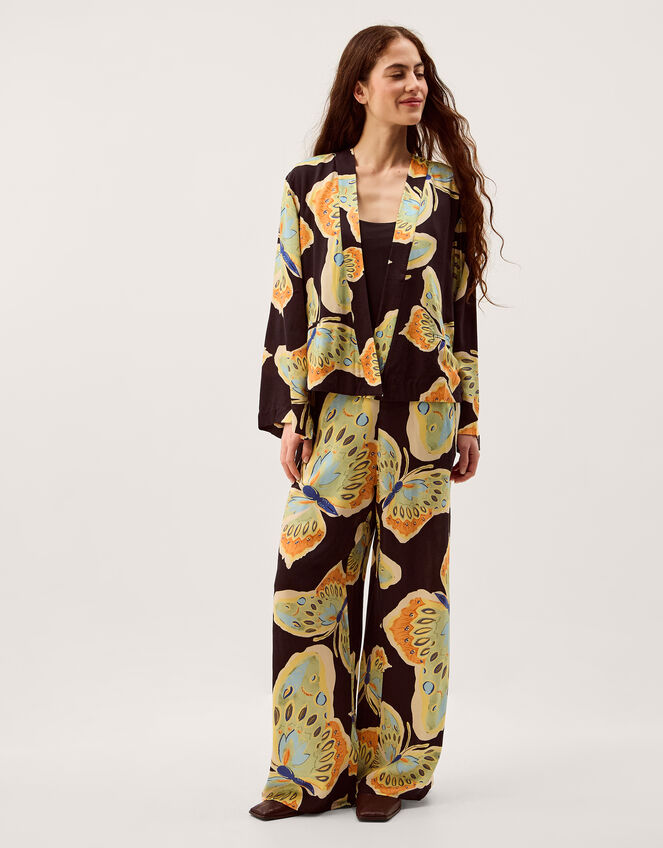 Clemence Aurelie Butterfly Kimono Jacket Black