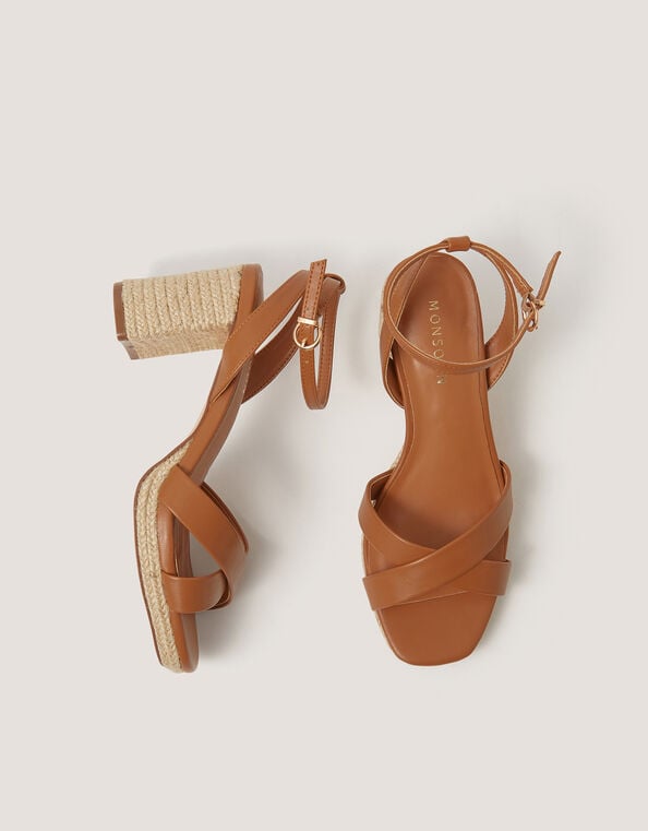 Dafne Espadrille Platform Sandals, Tan (TAN), large