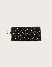 Foil Star Print Suede Scallop Glasses Case, , large