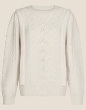 Applique Stitchy Jumper, Ivory (IVORY), large