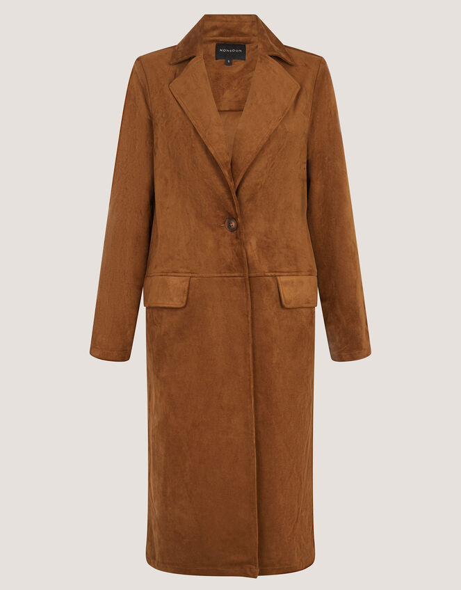 Tove Faux Suede Coat, Tan (TAN), large