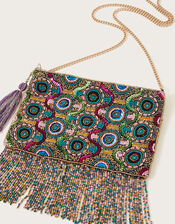 Fringe Hand-Beaded Bag, , large