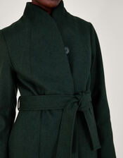 Saskia Belted Coat, Green (GREEN), large