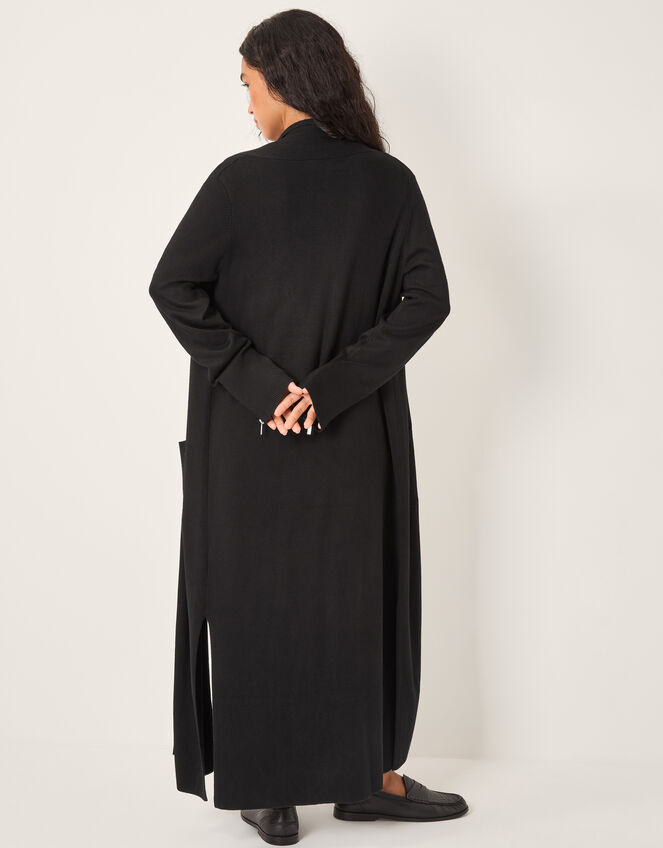 Sade Zip Longline Cardigan, Black (BLACK), large