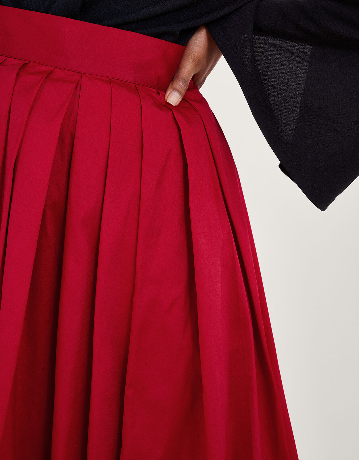Plus size red taffeta store skirt
