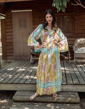 Piti Cuiti Floral Print Maxi Dress, Yellow (YELLOW), large