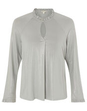 LOUNGE Gayle Shimmer Blouse, Grey (GREY), large