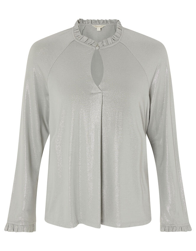 LOUNGE Gayle Shimmer Blouse, Grey (GREY), large