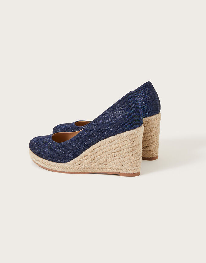 pin Rubber vat Canvas Espadrille Wedges Blue | Women's Shoes | Monsoon UK.