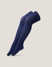 2-Pack 40 Denier Tights, Blue (NAVY), large