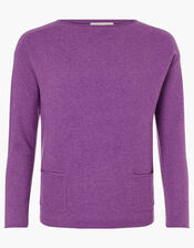 Pocket Detail Knit Jumper, Purple (PURPLE), large